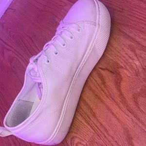 White platform sneakers